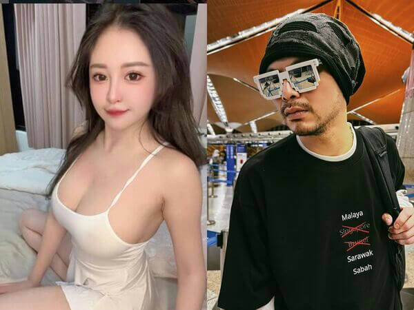 people-Woman in white slip dress-A-Man in black shirt and beanie-B-Airport setting-C-Controversial text on shirt