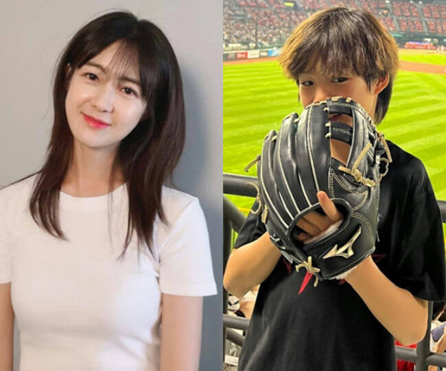people-woman-white T-shirt-person-child-baseball glove-sports field