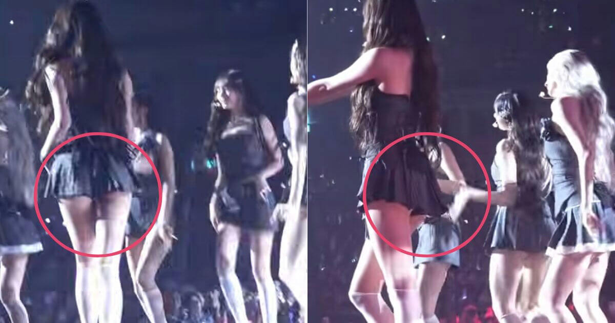 people-female performers-A-stage performance-A-black outfits-A-pleated mini skirts-A-long dark hair