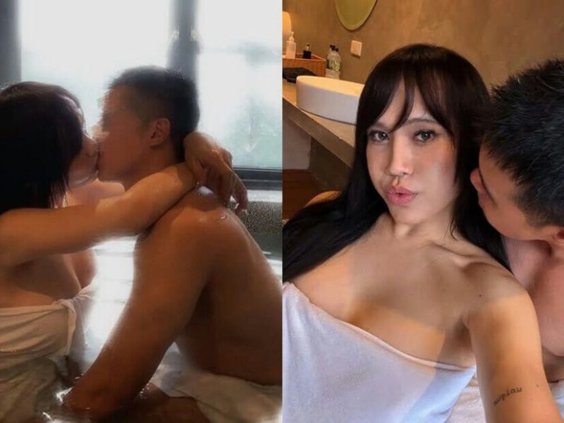 huang xiao ai hot spring kiss boyfriend viral instagram post