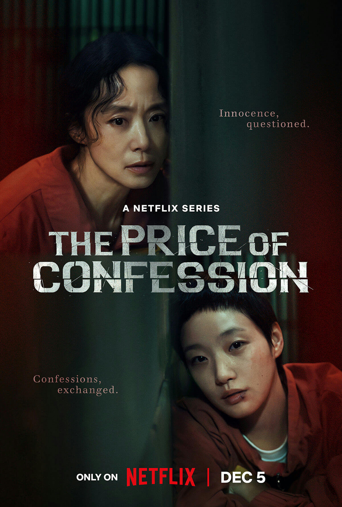 people-Two women in orange jumpsuits-A-intense-A-foreboding-A-dark and moody-A-crime drama