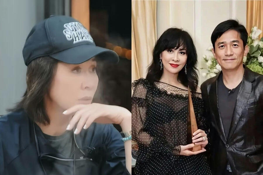 people-Woman in cap looking pensive-Woman in polka-dot dress with man-Tony Leung Chiu-wai-Comparison of two looks or eras