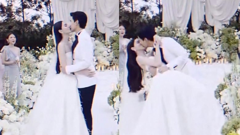 people-bride-and-groom-A-wedding-kiss-A-outdoor-setting-B-formal-attire-C