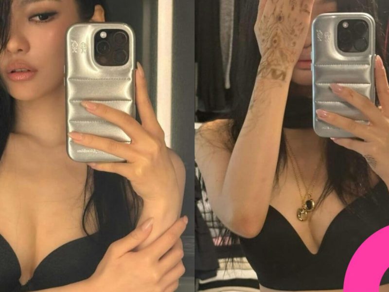 ningning fur vest bralette look