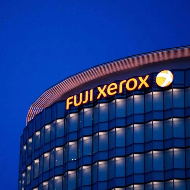 Architecture-A-building-A-night-A-sign-A-Fuji Xerox