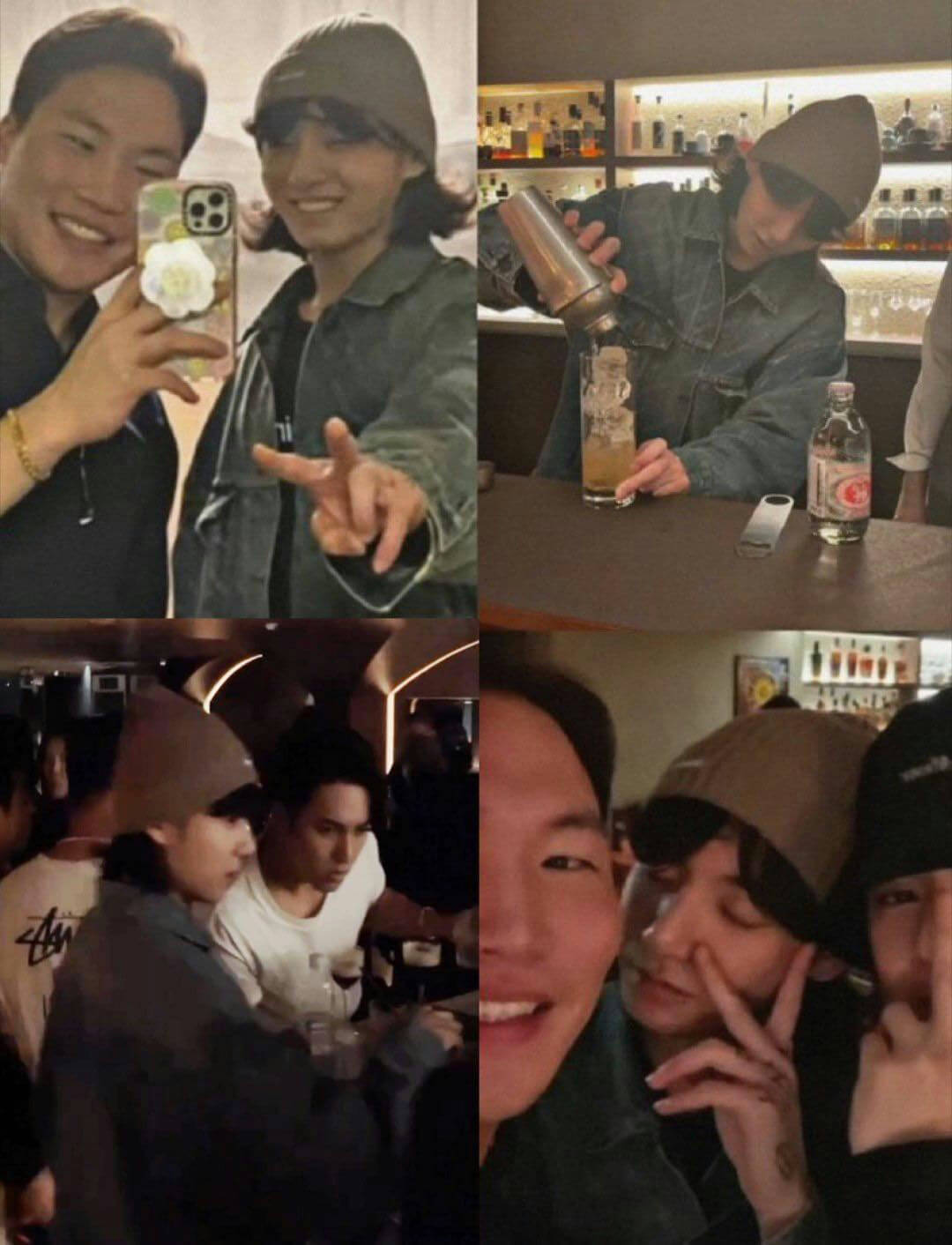 people-2-selfie-with-friend-and-flower-phone-case-A-person-making-peace-sign-A-person-making-cocktail-with-shaker-B-person-in-crowd-with-white-shirt-C-people-taking-group-selfie-with-peace-sign