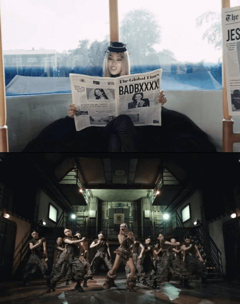 people-woman-reading-newspaper-woman-dancing-background-industrial-setting