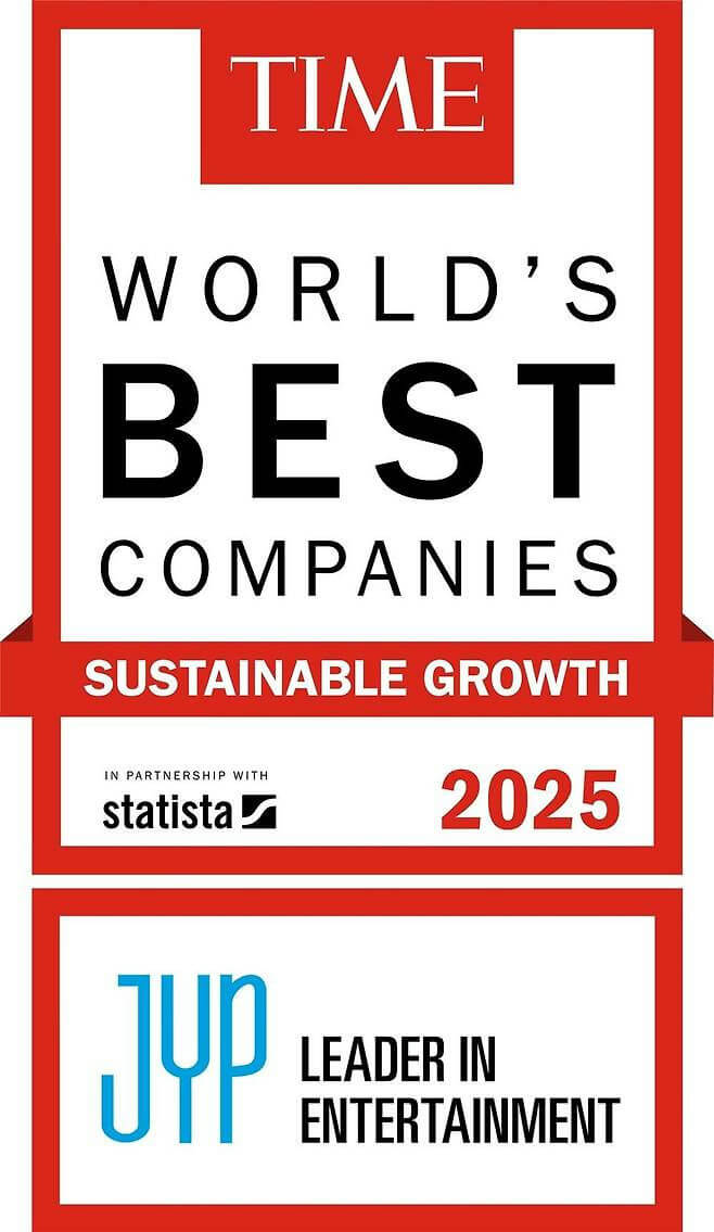 The image is an award graphic featuring red and white colors, primarily for TIME magazine. It states