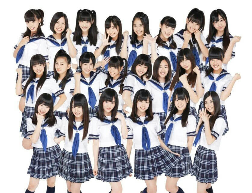 people-21-Japanese schoolgirls-A-sailor uniform-A-plaid skirt-A-blue scarf
