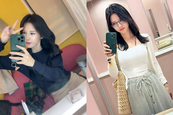 people-One woman-A-selfie-A-dark hair-B-casual outfit-C-glasses