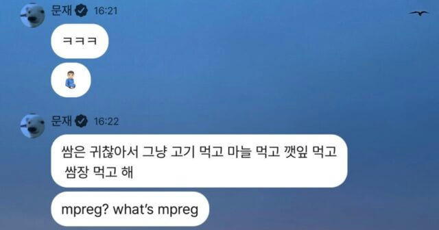 people-polar bear profile picture-text-ㅋㅋㅋ-text-쌈은 귀찮아서 그냥 고기 먹고 마늘 먹고 깻잎 먹고 쌈장 먹고 해-text-mpreg? what's mpreg