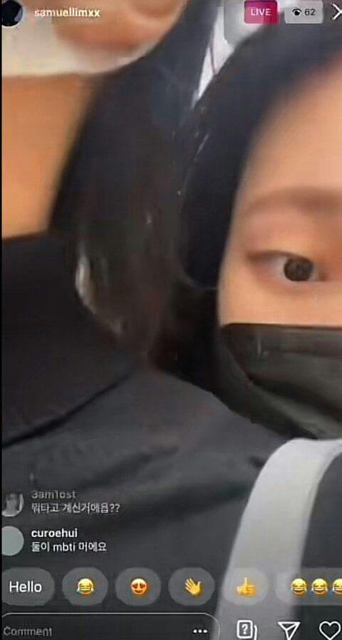 people-one person visible-A-wearing a mask-A-in a live video (Instagram/similar)-A-dark hair-A-only one eye visible