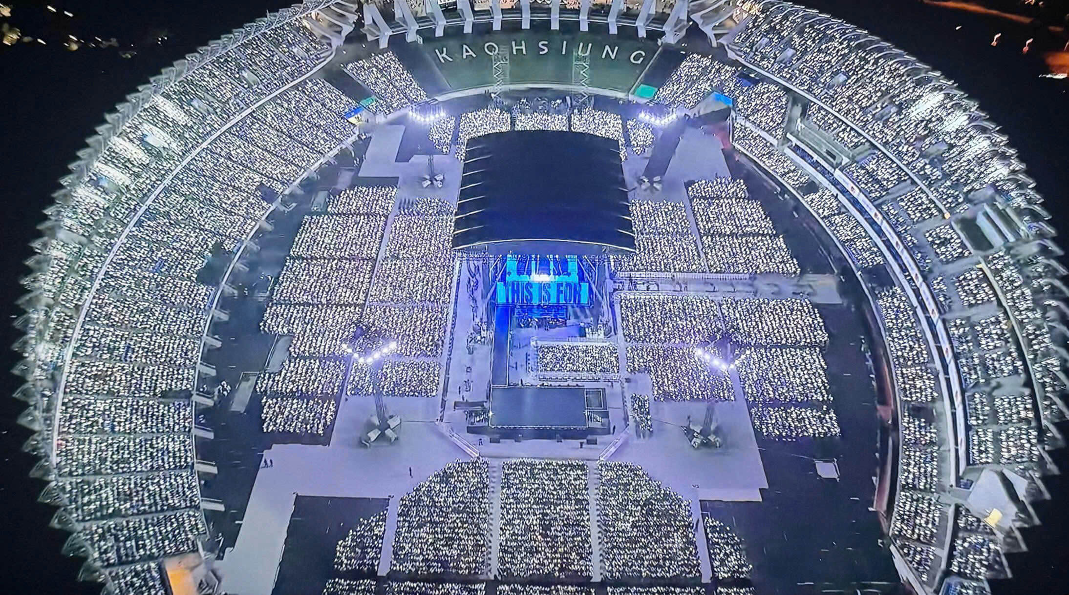 people-stadium concert-A-crowd-A-lightsticks-B-aerial view-C