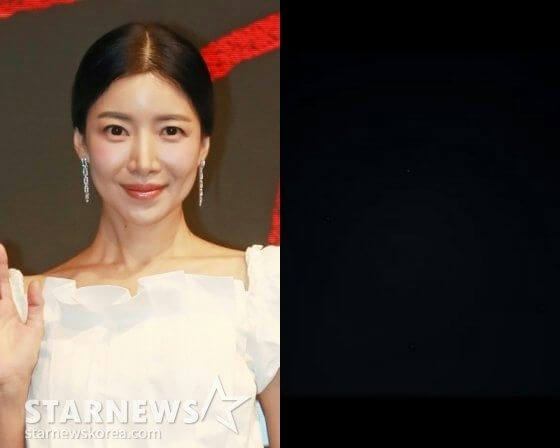 people-A-woman-A-Korean actress-A-white off-shoulder top-A-dangling earrings-A-smiling