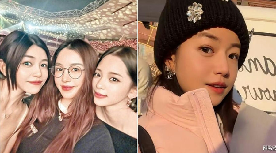 people-three women posing for a selfie at an event-A-one woman wearing glasses-B-one woman with dark hair-C-one woman wearing a black beanie