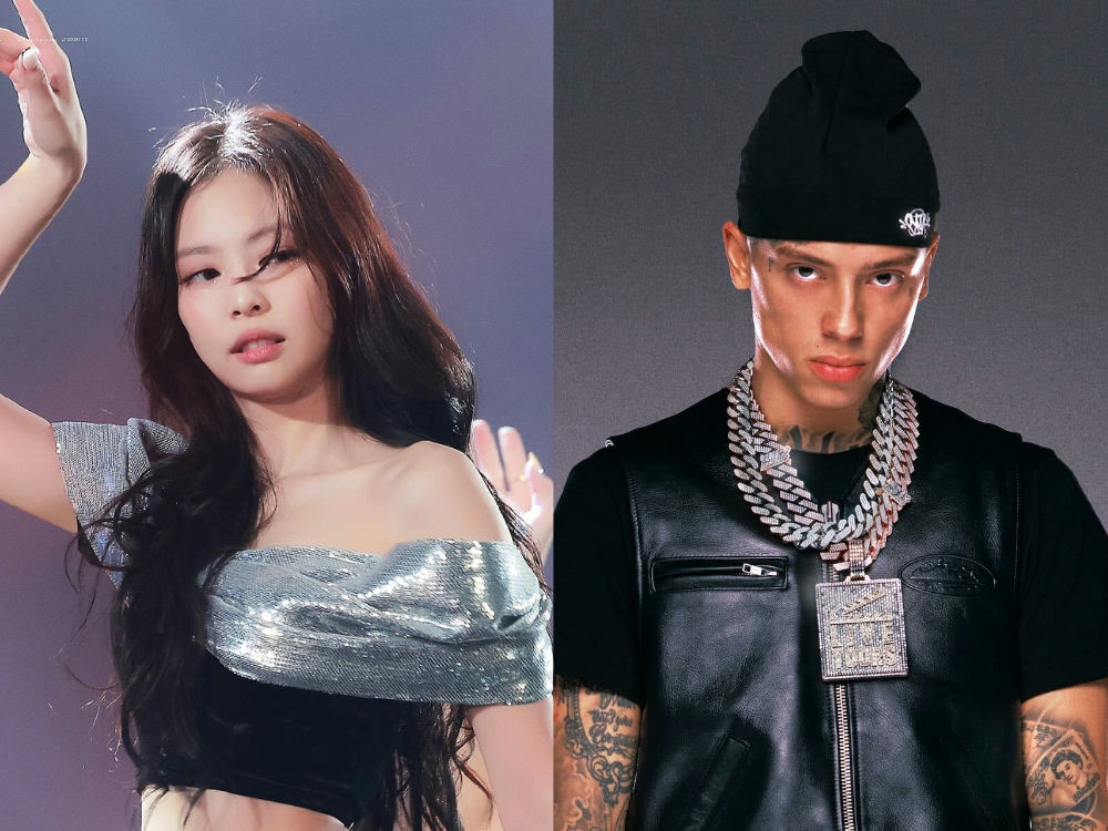 people-Jennie Kim-A-performer-A-Blackpink-A-sparkly top-B-Elley-B-rapper-B-black beanie-C-heavy chain
