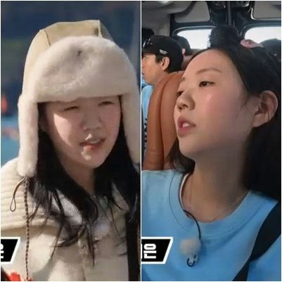 people-female-A-winter-hat-B-blue-shirt-C-split-screen