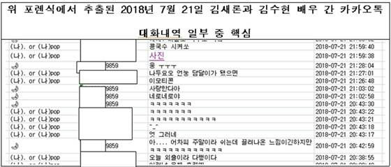 people-김새론-카카오톡 대화 내용-김수현-2018년 7월 21일-포렌식 추출