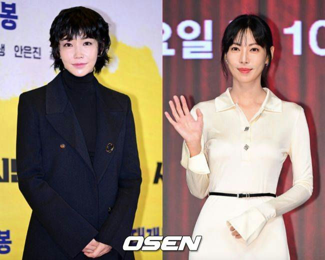 people-Two Korean actresses-A-An Eun-jin-A-short black haircut-B-Kim Hye-soo-B-long dark hair pulled back-C-formal dark coat-C-white collared dress with black belt