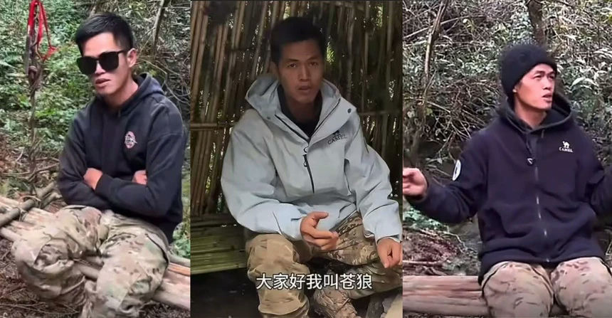 people-3-men-A-outdoor-A-survivalist-A-Chinese-B-Camouflage-B-hoodie-C-forest