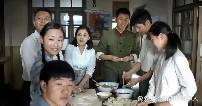 people-six-group-A-making-dumplings-A-domestic-scene-A-period-clothing