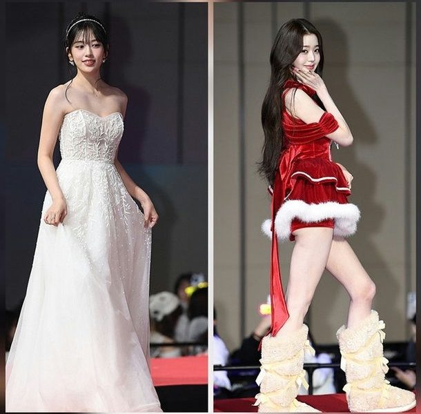jang wonyoung an yujin 173cm red carpet