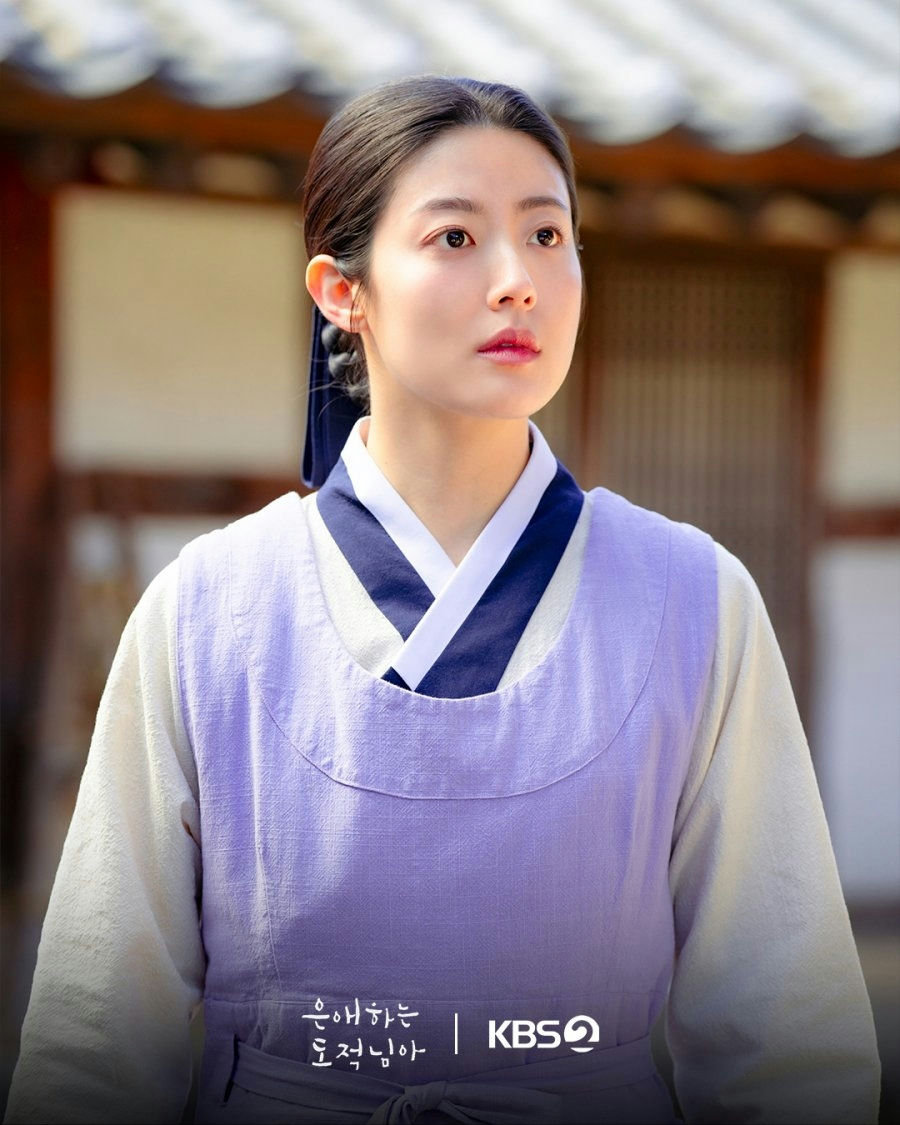 people-Woman-Hanbok-Korean historical drama-Purple vest-KBS2 logo