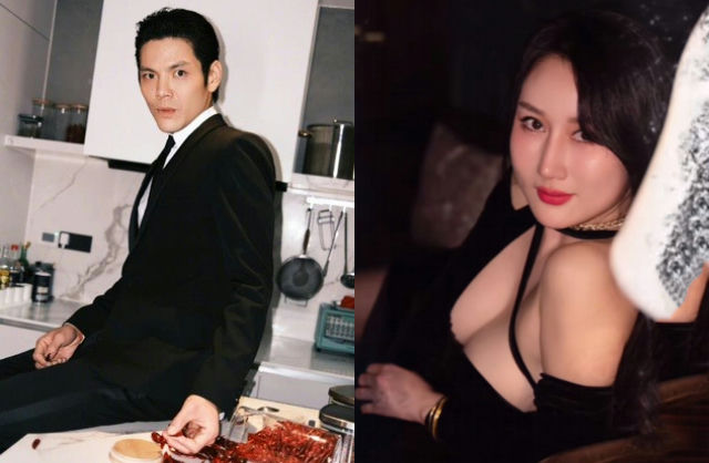 people-Bader Shammas-fashion-man in suit-woman in low-cut black dress-celebrity couple