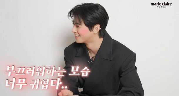 people-Kim Jaejoong-A-smiling-B-black blazer-C-Marie Claire Korea text