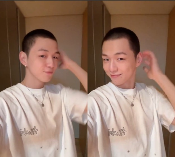 Kang Daniel military enlistment buzz cut