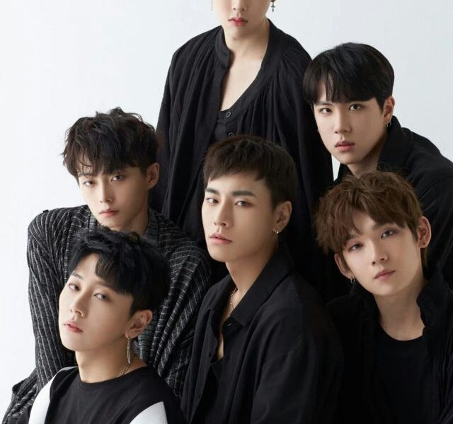 people-Boy band-K-pop-group-JBJ-black-attire-studio-portrait