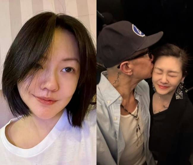 people-Dee Hsu (Barbie Hsu)-selfie-couple photo-kiss on cheek