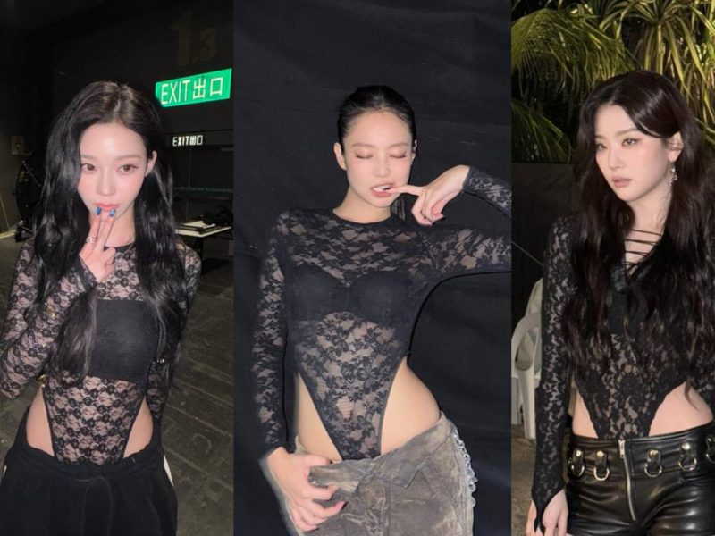 Jennie Winter Seulgi black lace bodysuit