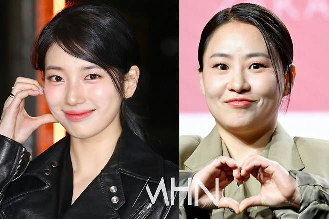 people-Bae Suzy-A-Kim Hye-soo-A-smiling-B-making heart gesture