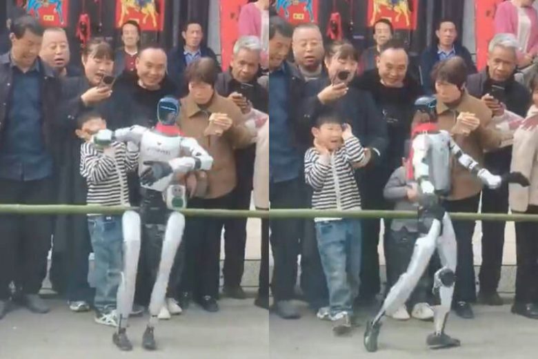 humanoid robot accident china