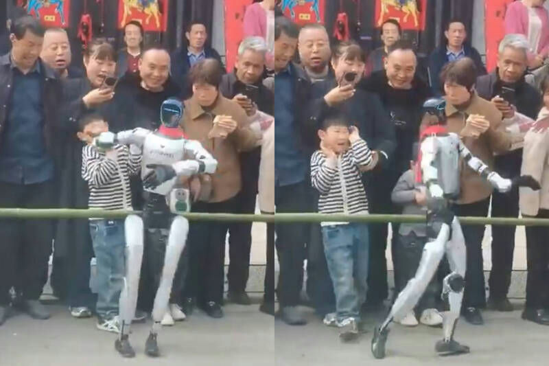 humanoid robot accident china
