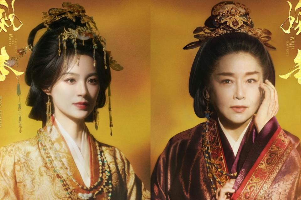 people-Zhao Liying-A-historical costume-A-ornate headpiece-B-Wu Jinyan-C-gold background