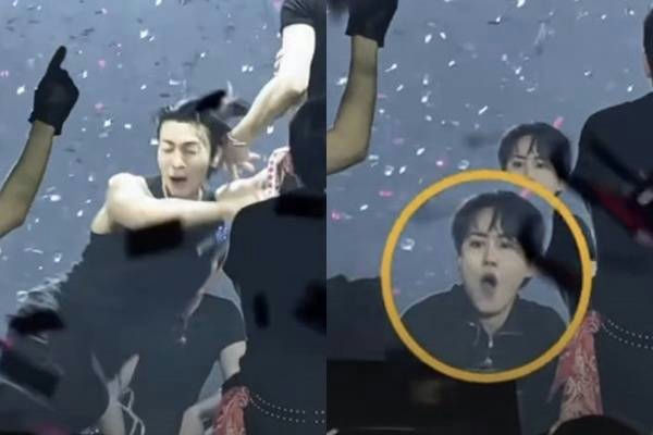 Donghae stage fall Super Junior concert